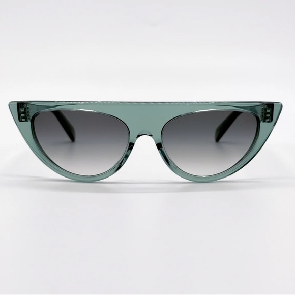 NEW CELINE CAT EYE SUNGLASSES CL40228I 93B CELINE GREEN GREY GRADIENT EYEWEAR - Picture 2 of 3